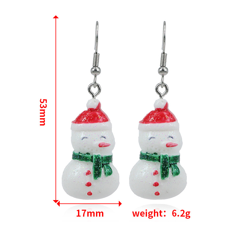 Exclusive For Cross-border Fashion White Snowman Stud Earrings Christmas Theme Ornament For Women Christmas Earrings Earrings Wholesale display picture 11