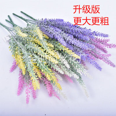 场地布景道具 仿真薰衣草 植绒薰衣草5头25目 塑料假花  婚庆插花