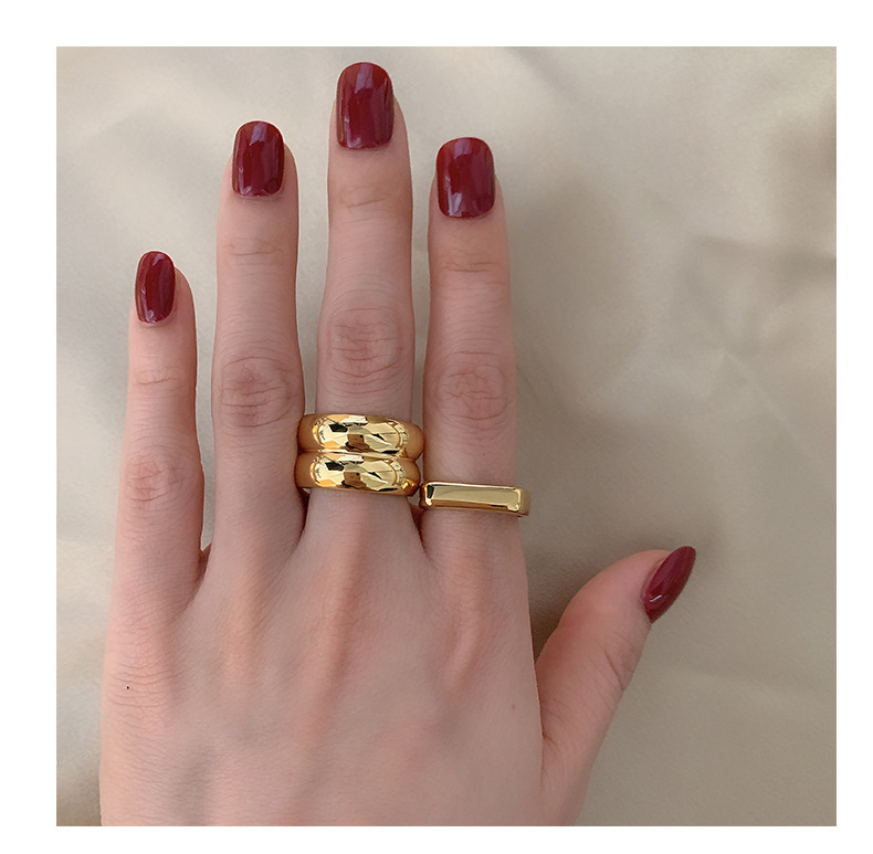 Rings Classification 10, 5 Ring Size Elegant Retro Lady Geometric Titanium Steel Plating 18k Gold Plated Rings