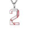 Trend fashionable street baseball necklace stainless steel for boys, accessory, pendant, European style