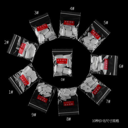 Full nail patch 500 pieces bagged fake nail patch natural transparent nail extension patch manicure nail patch Korean standard