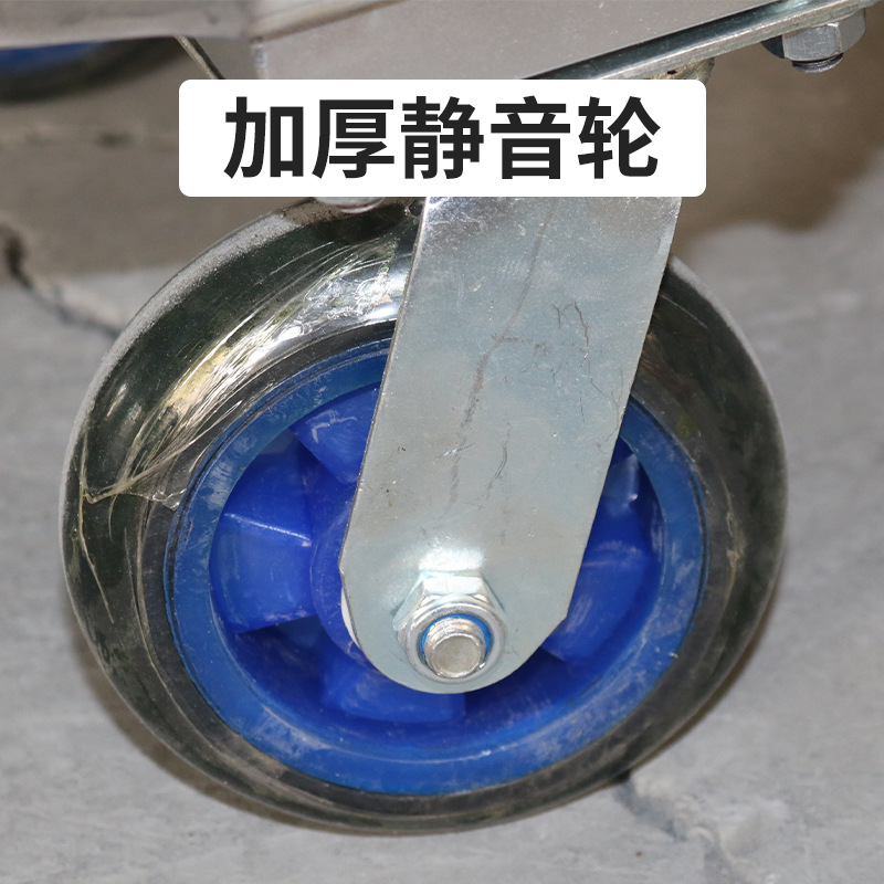 Camión de alimentación de acero inoxidable de granja de cerdos Diseño de bordes Camión de alimentación de empuje manual de una sola manija Camión de transporte agrícola Camión de alimentación