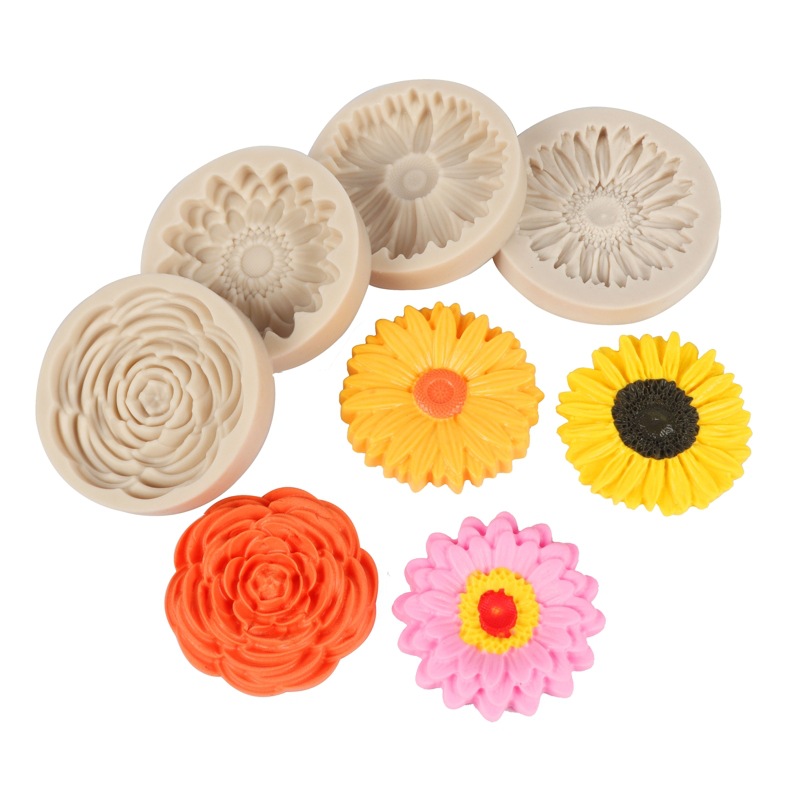 Molde de pastel Flor del ciruelo crisantemo molde de silicona Lotus Rose cake encaje fondant molde herramienta para hornear