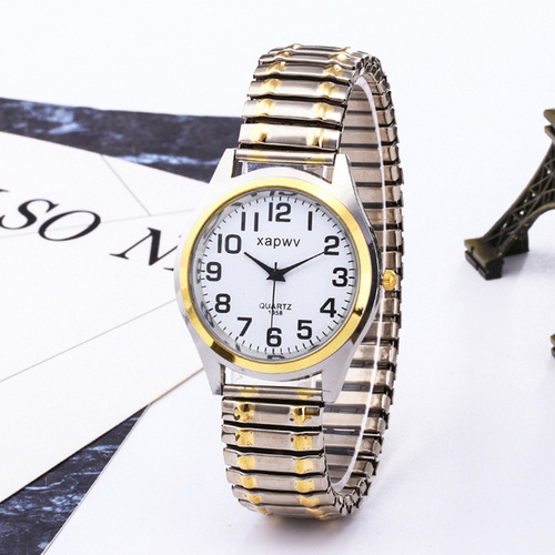 xapwv casual elderly digital watch Arabic women's stainless steel elastic band watch factory direct supply