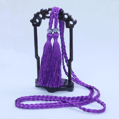 Factory Direct Sale Double-Head Long Tassel Braided Polyester Tassel Curtain Ties Box Bags Clothing Belts Tassel