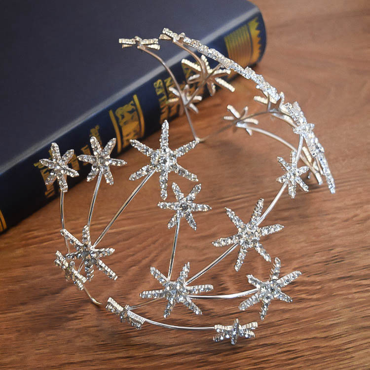 Fashion Simple Brides Star-shaped Crown Wedding Hair Accessories display picture 4