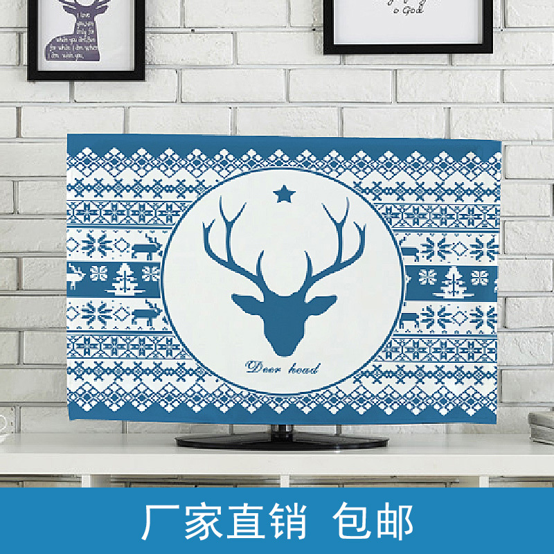 欧式麋鹿电视罩家用防尘罩跨境货源印花布艺盖巾电视机罩一件代发|ru