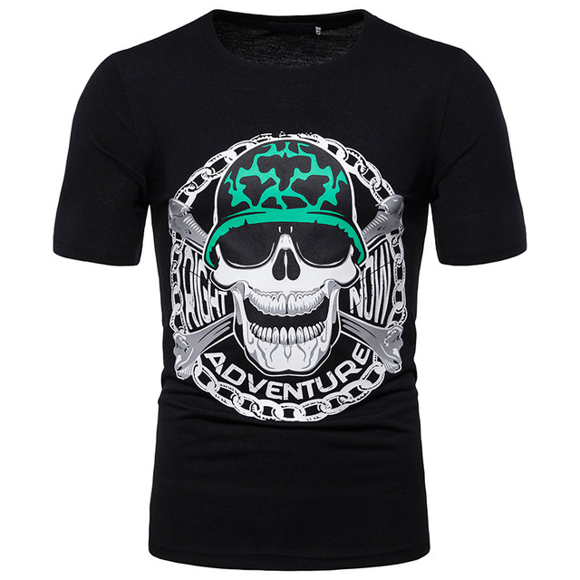 Men’s short sleeve T-shirt Chest Fashion Skull Printing Design