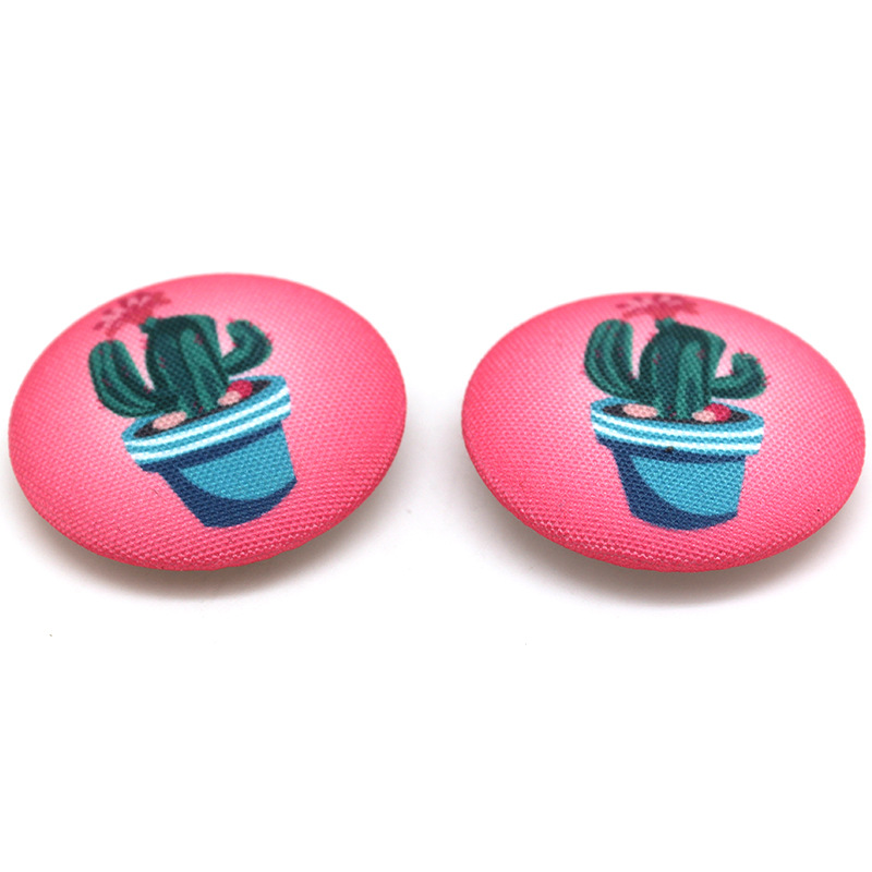 奥道供应平底包布扣 装饰品用雪纺布铝盖铝底盆栽图案包布扣