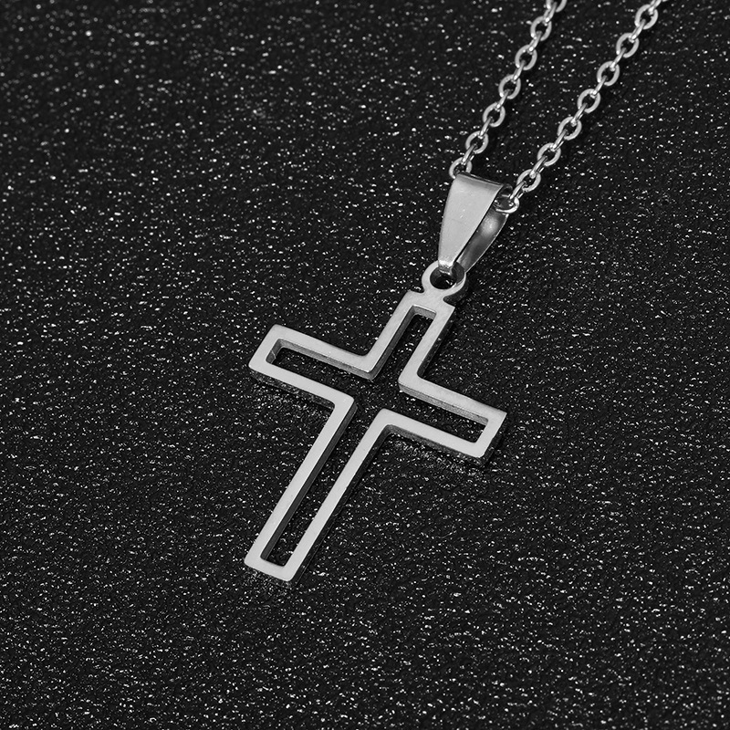 Stainless Steel 18K Gold Plated Fashion Plating Cross None Necklace display picture 4