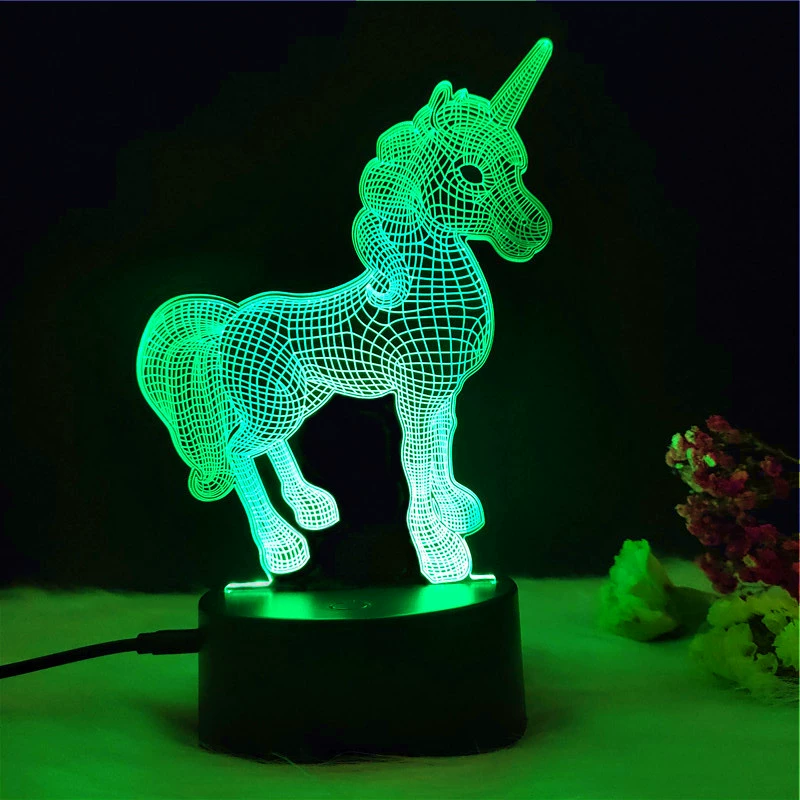 Креативная сенсорная LED акриловая настольная лампа, ночник, креативный подарок, 3D, пульт дистанционного управления