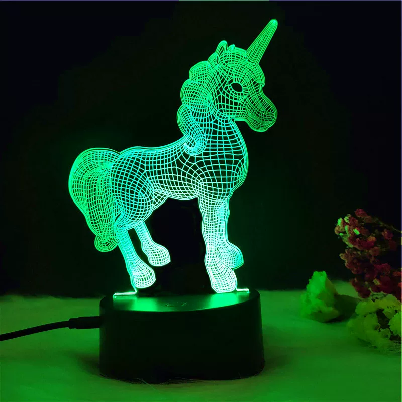 Креативная сенсорная LED акриловая настольная лампа, ночник, креативный подарок, 3D, пульт дистанционного управления