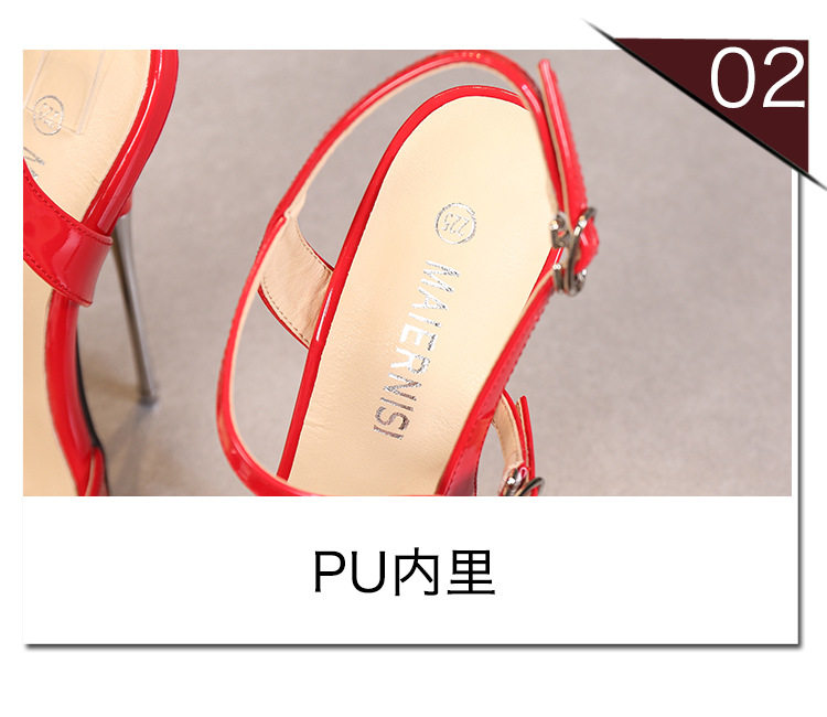 Giày cao gót nữ mũi nhọn gót 16 cm phong cách Âu Mỹ — Màu bạc, Màu Đỏ đào, Màu đen, Màu đỏ chi tiết 8