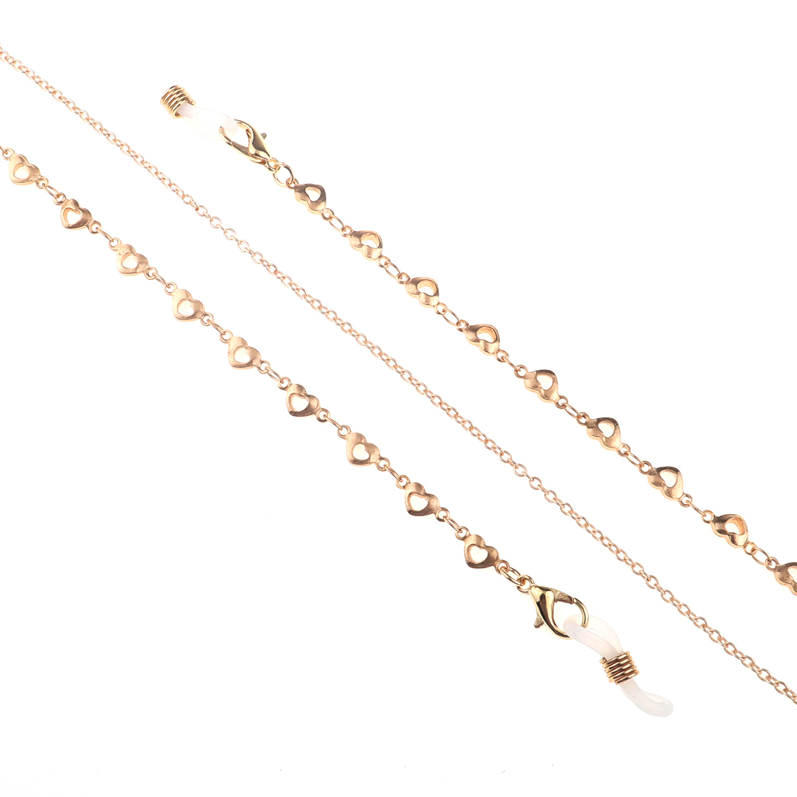 15g Weight Metal Material Gold Color Fashion Hollow Heart Glasses Chain 1