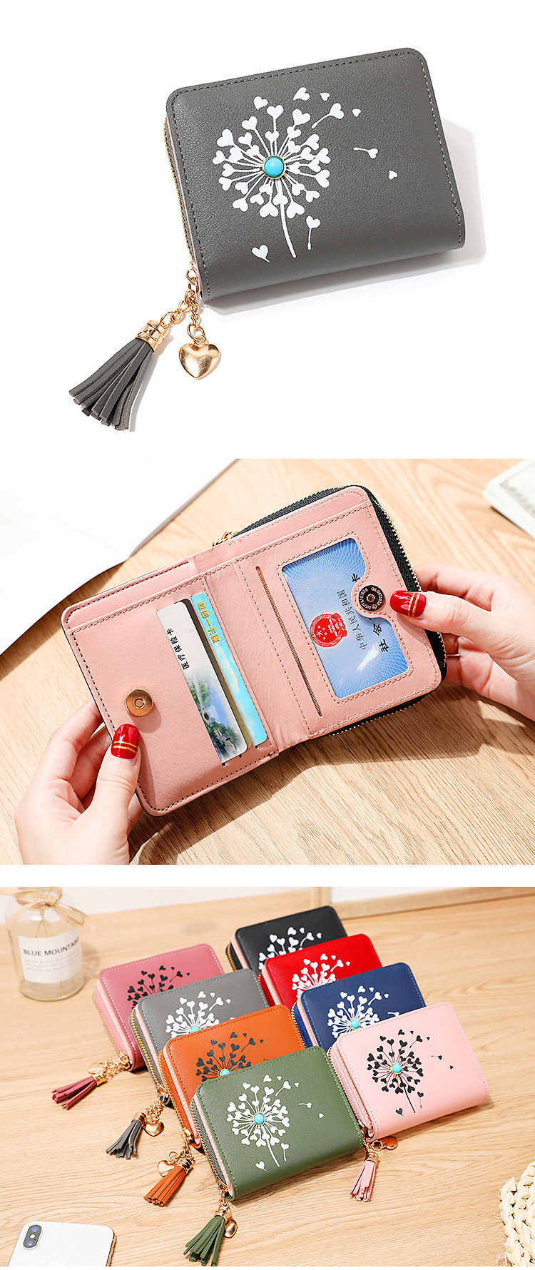 Women's Solid Color Pu Leather Zipper Wallets display picture 2