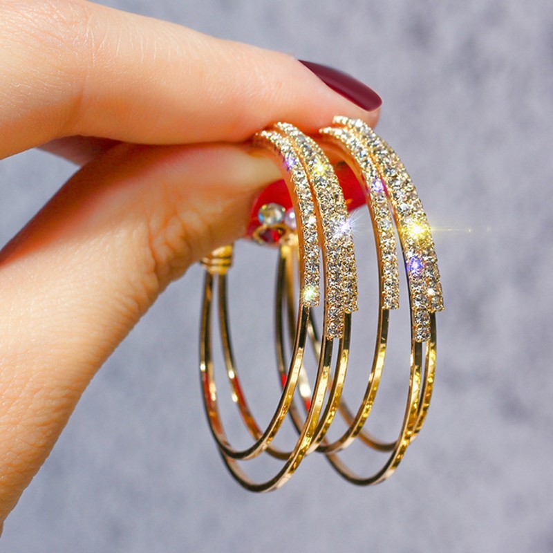 15g Weight 0.03µm Gold Plating Thickness 1 Pair Elegant Lady Geometric Plating Inlay Alloy Artificial Gemstones Drop Earrings