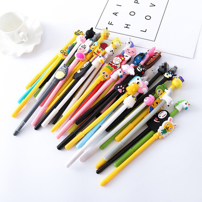 廠家直銷韓國創意文具可愛卡通中性筆學生黑色水性簽字筆支持LOGO