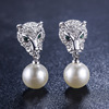 Fashionable universal earrings from pearl, sophisticated design silver needle, silver 925 sample, trend of season
