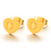 Trend universal golden earrings with letters, European style, English, wholesale