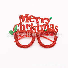 厂家批发新款圣诞眼镜 merry christmas眼镜 圣诞字母眼镜