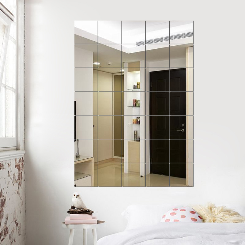 Square Mirror stickers acrylic wall stickers 3d stereo 15x 15cm free size non-toxic factory wholesale