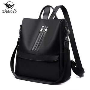zhenli牛津布新款跨境潮流女包纯色软面时尚运动女发式双肩包批发