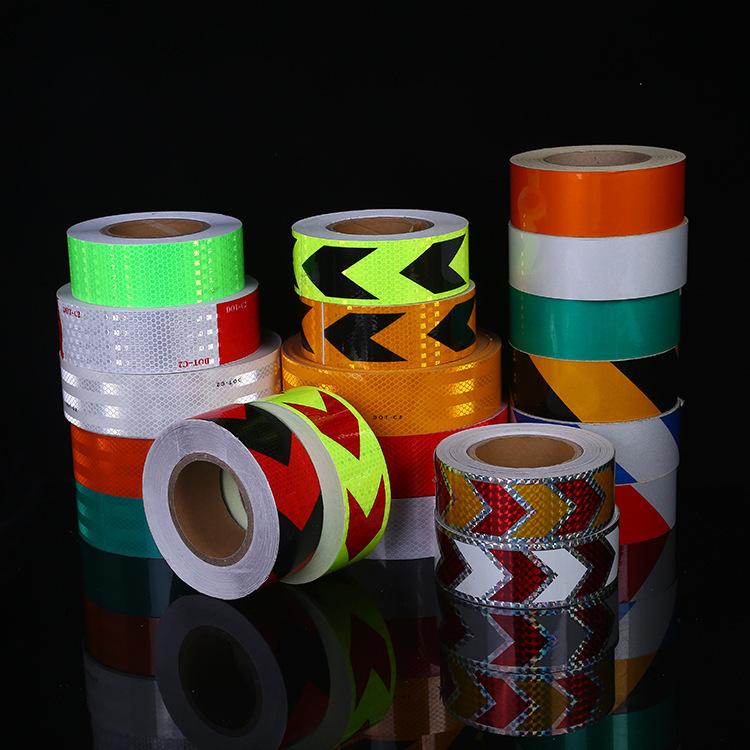 汽车车身贴货车反光贴纸 厂家专业定做晶格箭头反光条PET反光膜