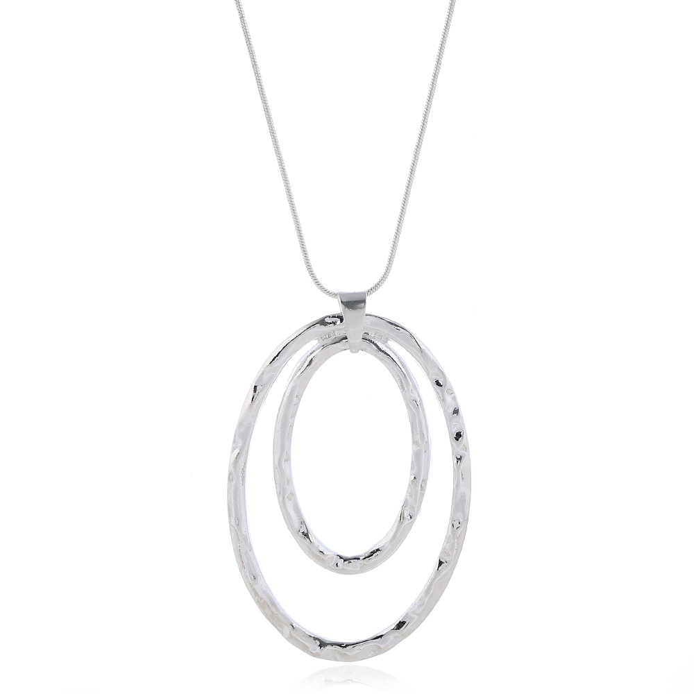 fashion metal geometric Y-shaped pendant long necklace