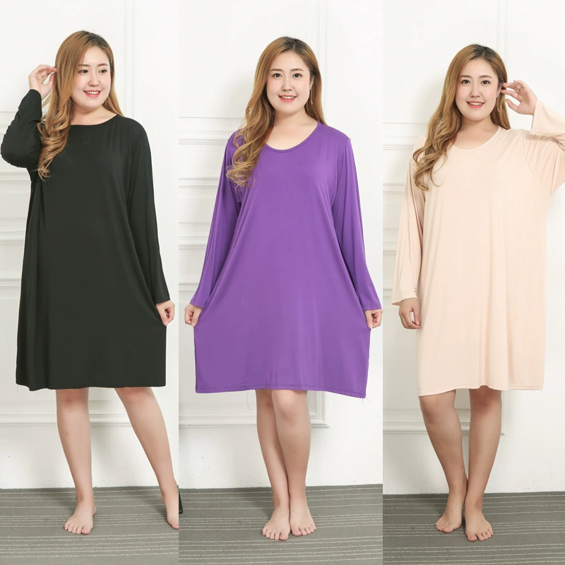 200 кг 300 кг толстый Размер Модальная футболка с длинным рукавом платье Пижама домашняя одежда поколение волос