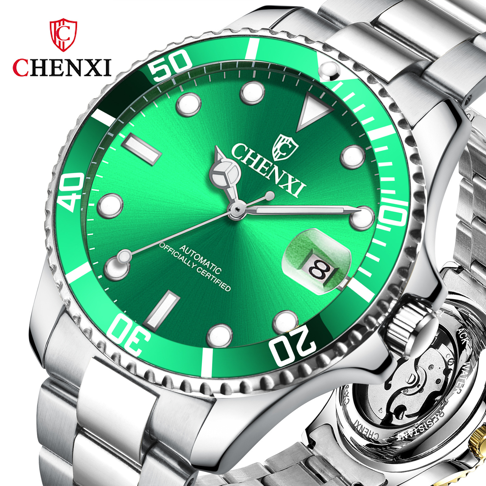 绿水鬼机械手表晨曦品牌男士商务手表8805A 现货批发自动机械表|ms