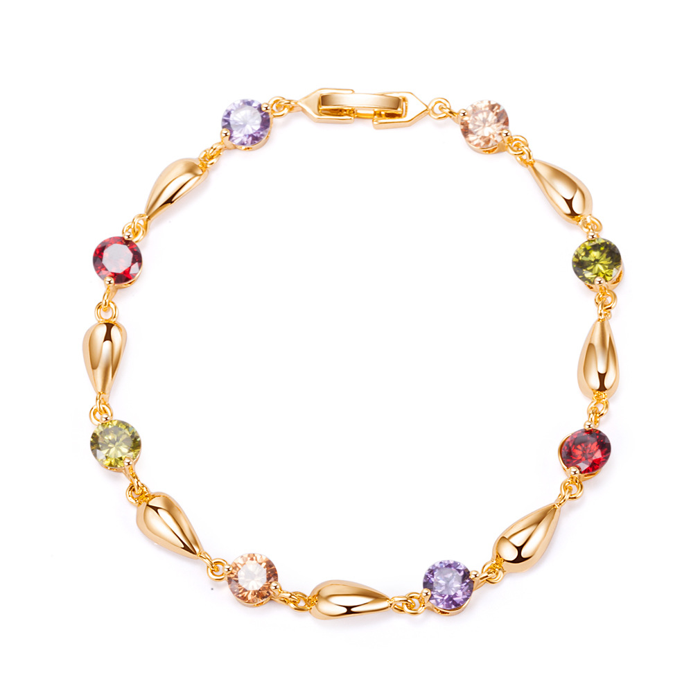 Spring And Summer New Bracelets Are Available In Stock 18K Real Gold Electroplating Inlaid With Austrian Zircon Support For Distribution