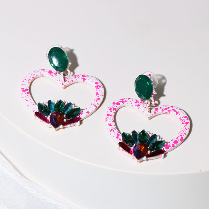 European and American earrings retro heart diamond earrings jewelry wholesalepicture12