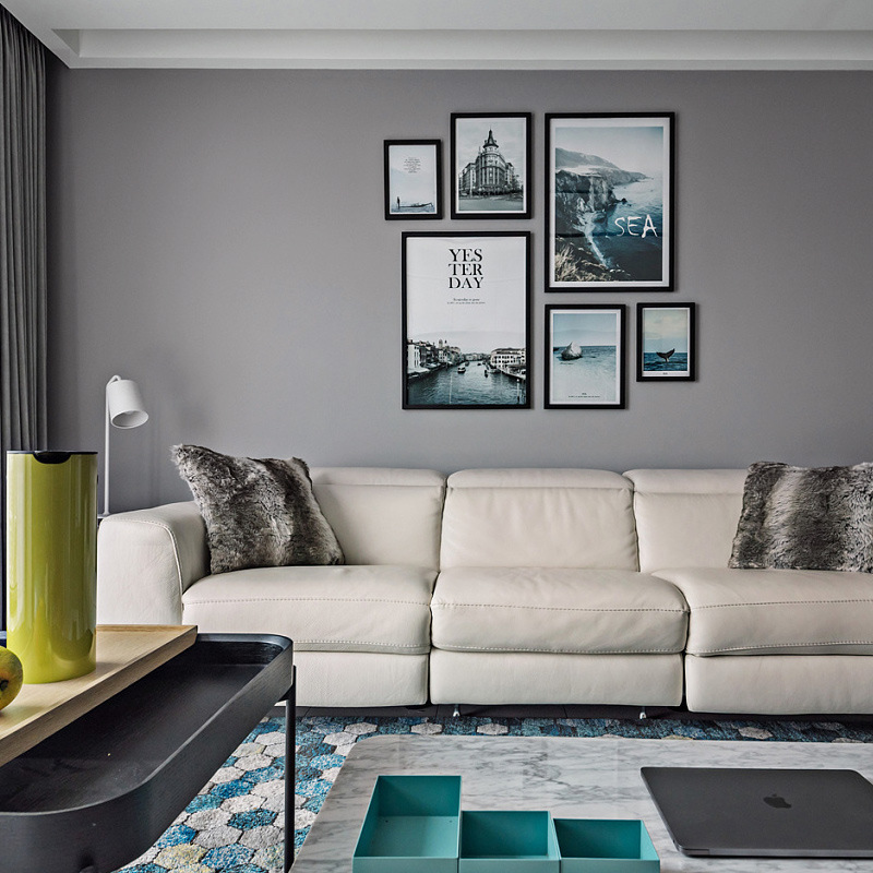 北欧风格纯色素色简约墙纸客厅卧室蓝色浅灰色服装店现代ins壁纸 阿里巴巴