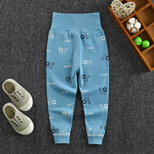 Spring and Autumn Children's Pure Cotton Long Pants Baby High Waist Guard Pants Infant Open Panties Boys and Girls Underwear Sleep Pants 