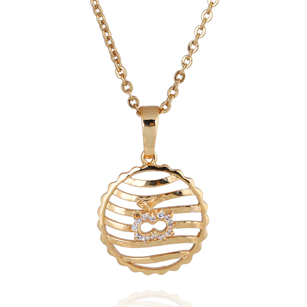 Brand copper necklace with zircon