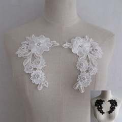 New style water-soluble lace trim with beading and floral edge, DIY wedding dress accessories, materials and accessories for women and children