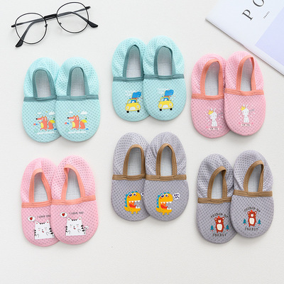 地板袜宝宝袜子儿童学步袜卡通防滑袜套韩国地板鞋袜夏季薄款A20B|ru