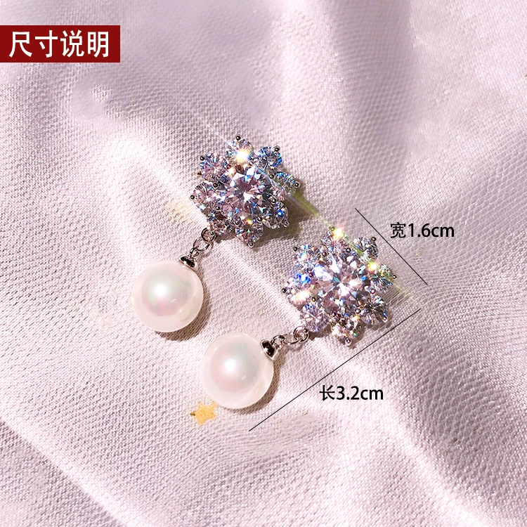 Серебряная игла, серьги из жемчуга, модный кулон, аксессуар, образец серебра 925, японский и корейский, европейский стиль