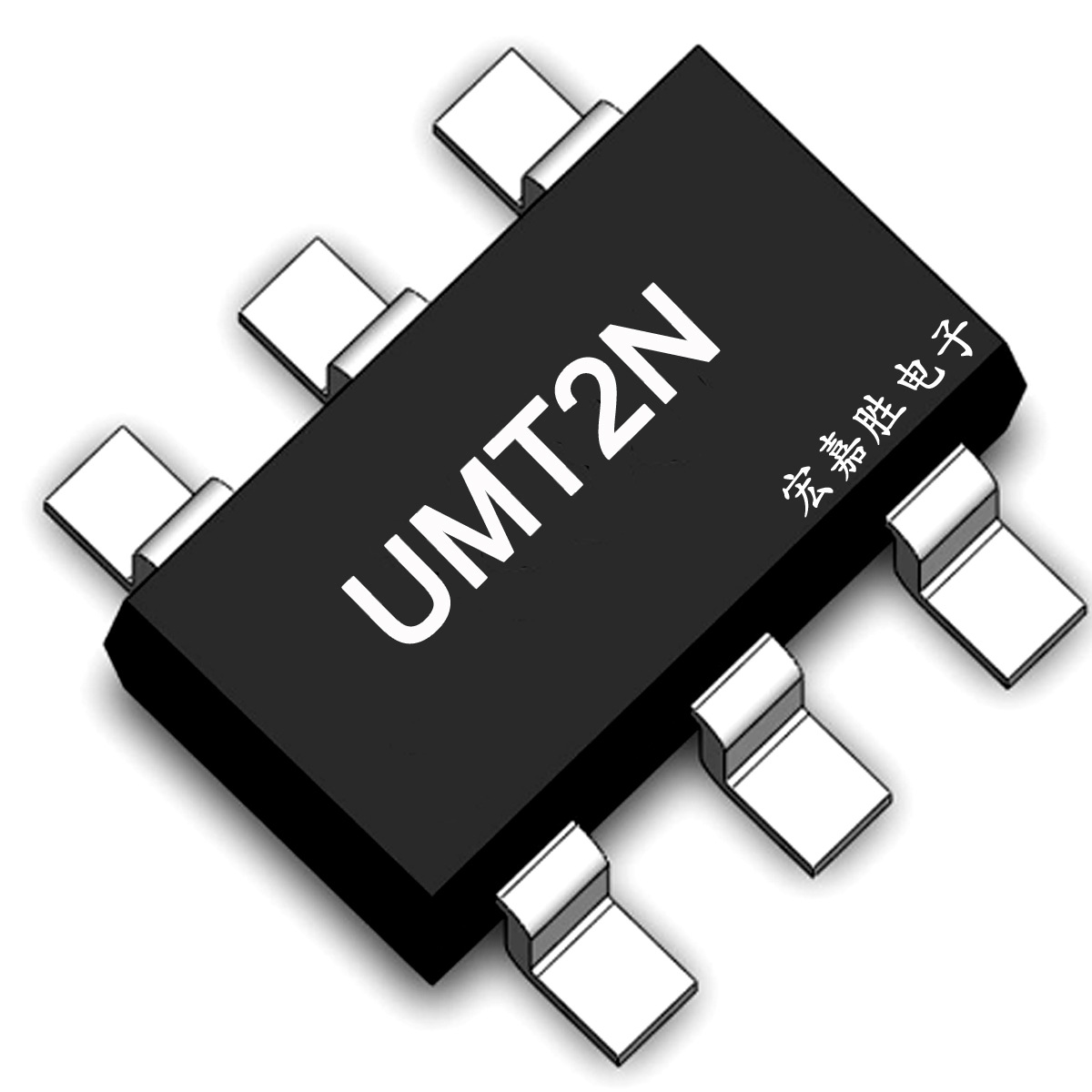 国产UMT2N复合晶体管 SOT-363 丝印T2贴片三极管 复合管 芯片