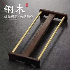 Wholesale ebony copper wood tea cup holder tea ceremony tea tray storage rack cup drying rack tea coaster coaster kung fu tea set accessories