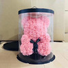 30CM Bubble bear PE Spend eternity rose Artificial Flower Bear hug Gift box Christmas Valentine's Day