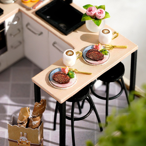 Zhiqu House Chinese Simple Style DIY Small House Creative Wooden Handmade Assembly Villa Building Toy House Gift 