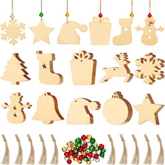 Wooden craft creative Christmas tree wood slice ornament home decoration item hand-painted DIY props Christmas tree accessories