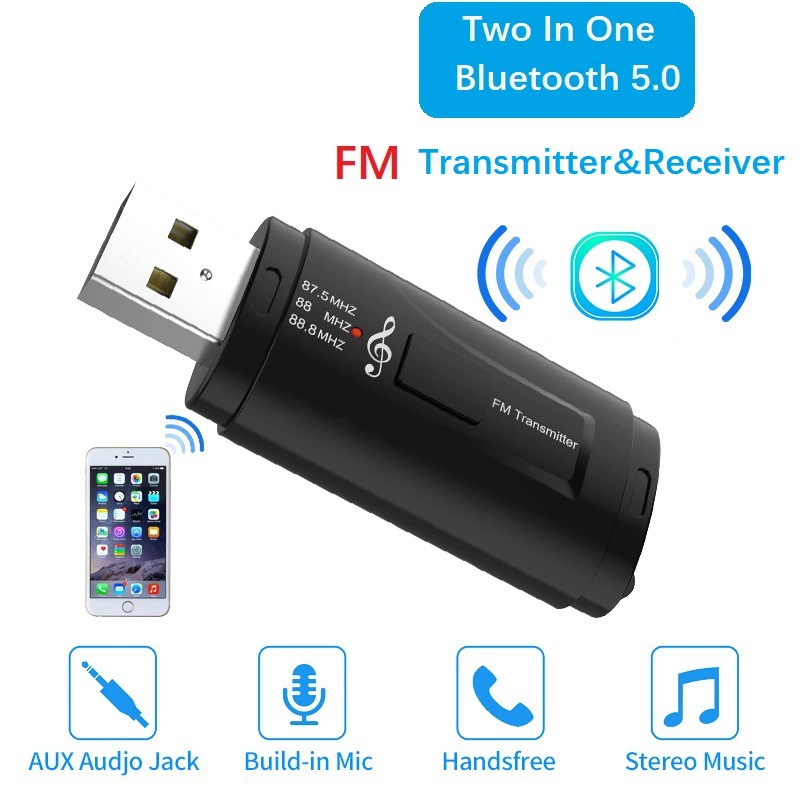 USB Bluetooth приемник 3.5AUX автомобильный FMFM стерео вызов прикуриватель Bluetooth 5,0 адаптер