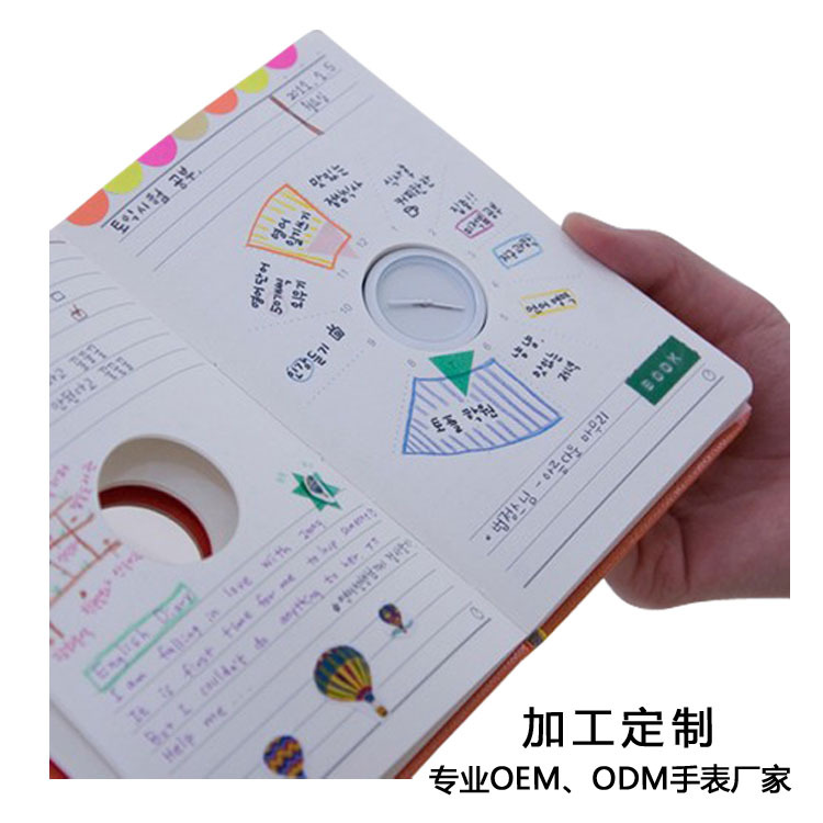 wholesale customized Foreign trade new pattern Strange new Time travel notebook clocks and watches Quartz watch student Notepad