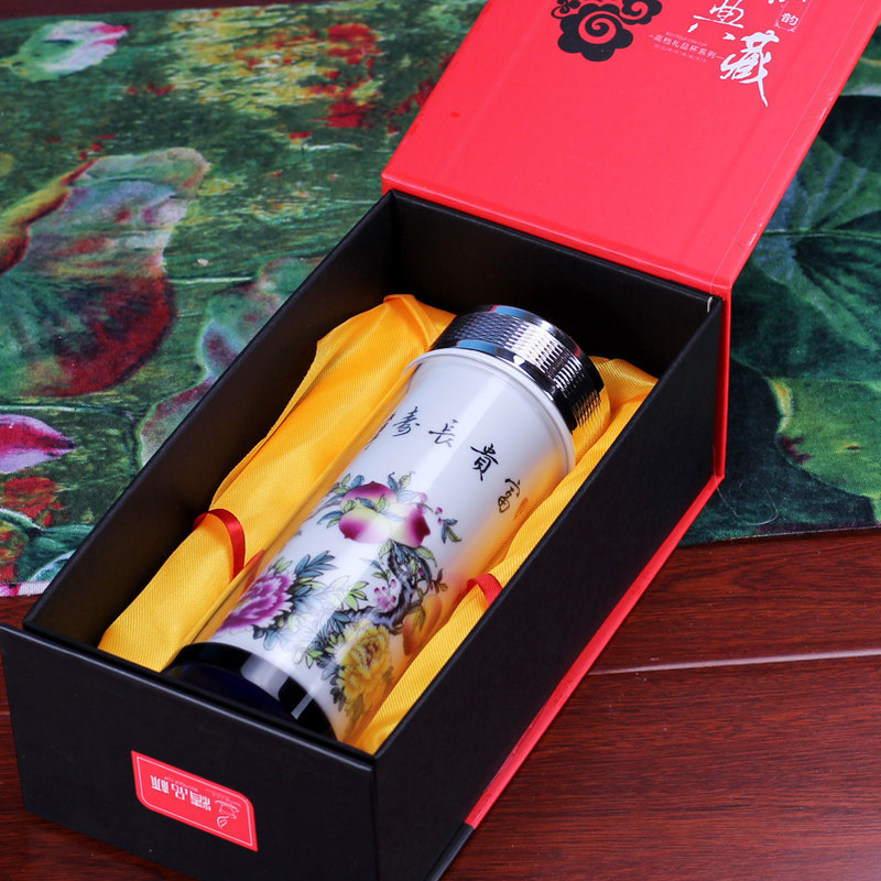 車載戶外高檔雙層玻璃陶瓷保溫杯骨瓷內(nèi)膽 創(chuàng)意禮品定制商務(wù)禮品