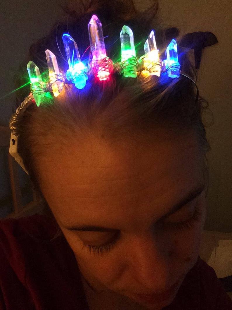 Led Crystal Headband Natural Stone Light-up Hair Accessory_voghion.com