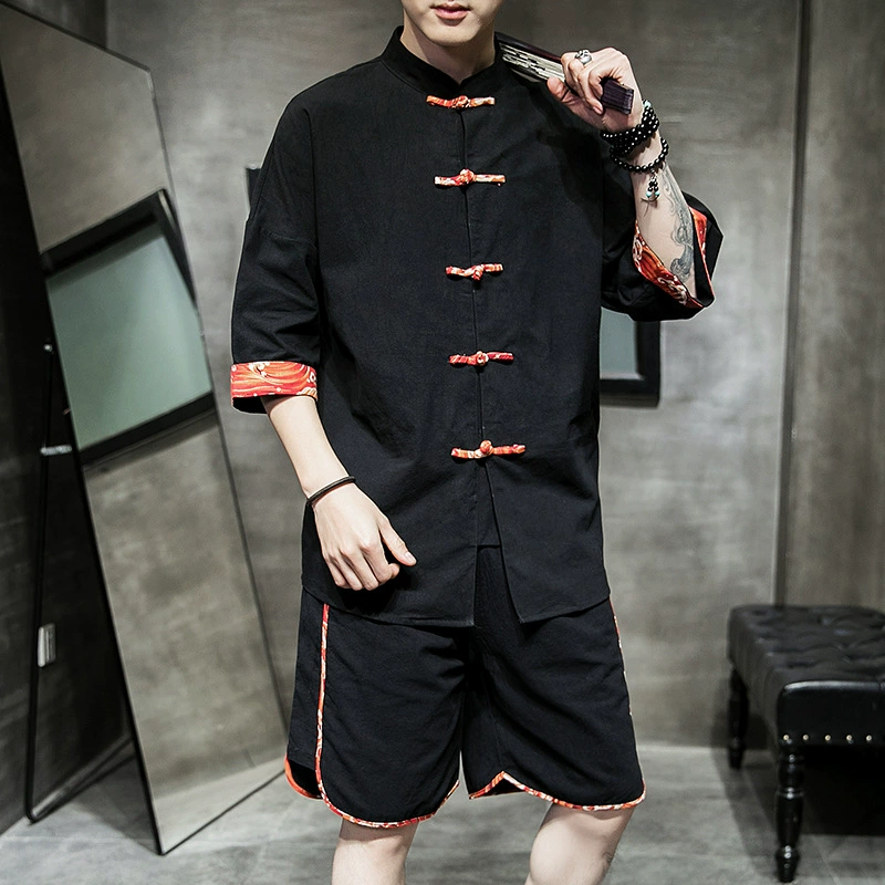 Cotton shirt, set, Chinese style