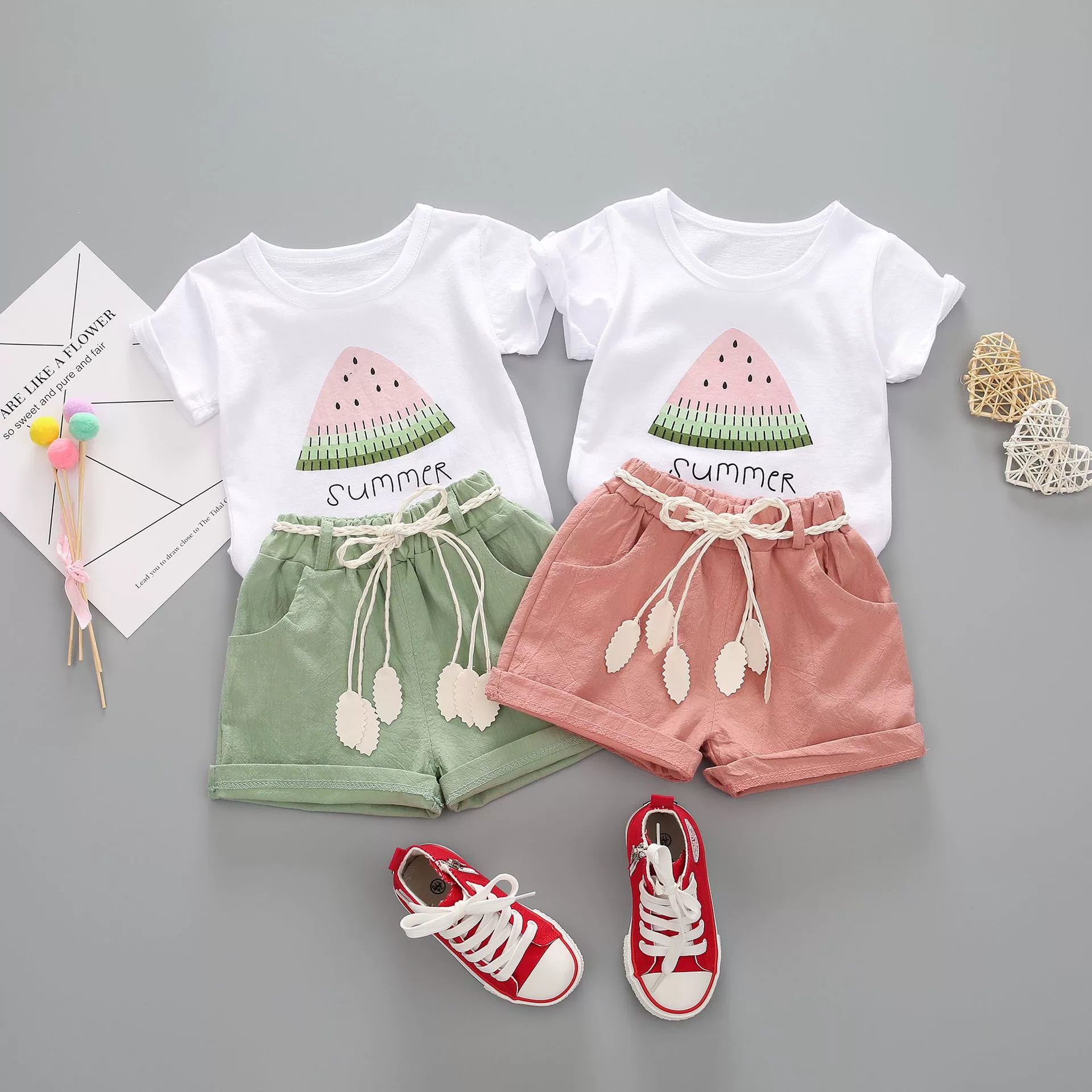 Conjunto verano bebé Rosa