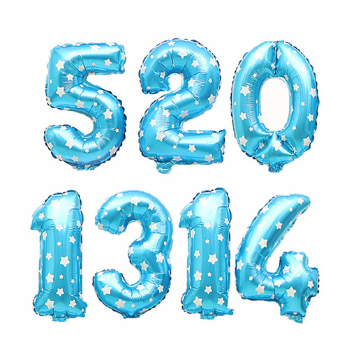 16-inch pink and blue number 0-9 balloon baby children adult birthday decoration party background wall layout supplies